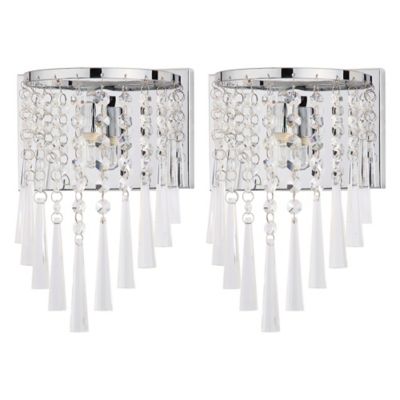Safavieh Tilly 1-Light Wall Sconce in Chrome/Clear (Set of 2) - Bed Bath & Beyond